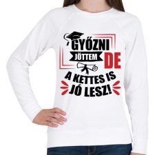 PRINTFASHION A kettes is jó lesz - Női pulóver - Fehér női pulóver, kardigán
