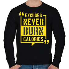 PRINTFASHION A kifogások nem égetnek kalóriát! - Férfi pulóver - Fekete férfi pulóver, kardigán