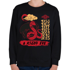 PRINTFASHION A kígyó éve - Gyerek pulóver - Fekete