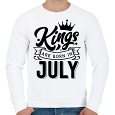 PRINTFASHION A királyok júliusban születnek - Férfi pulóver - Fehér