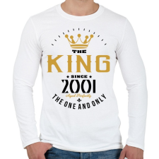 PRINTFASHION A király 2001-ben született - Férfi hosszú ujjú póló - Fehér férfi póló