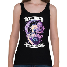 PRINTFASHION A KIRÁLY NŐK FEBRUÁRBAN SZÜLETTEK | VÍZÖNTŐ - Női atléta - Fekete