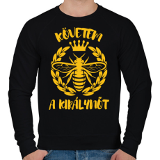 PRINTFASHION A királynő - Férfi - Férfi pulóver - Fekete