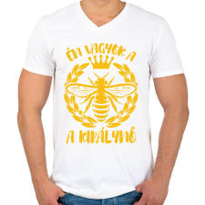 PRINTFASHION A királynő - Női - Férfi V-nyakú póló - Fehér férfi pulóver, kardigán