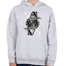 PRINTFASHION A királynő szerelme - Gyerek kapucnis pulóver - Sport szürke