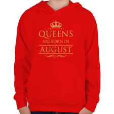 PRINTFASHION A királynők augusztusban születnek - Gyerek kapucnis pulóver - Piros gyerek pulóver, kardigán
