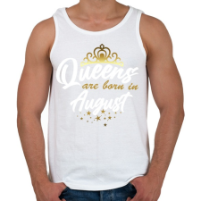 PRINTFASHION A királynők augusztusban születtek - Férfi atléta - Fehér atléta, trikó