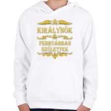 PRINTFASHION A királynők februárban születtek - Gyerek kapucnis pulóver - Fehér gyerek pulóver, kardigán