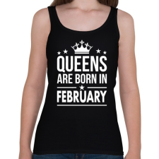 PRINTFASHION A királynők februárban születtek - Női atléta - Fekete női trikó