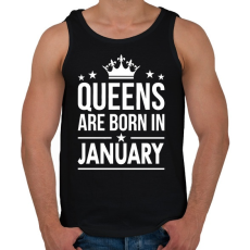 PRINTFASHION A királynők januárban születtek - Férfi atléta - Fekete