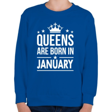PRINTFASHION A királynők januárban születtek - Gyerek pulóver - Királykék