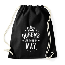 PRINTFASHION A királynők májusban születnek - Sportzsák, Tornazsák - Fekete tornazsák