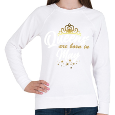 PRINTFASHION A királynők májusban születtek - Női pulóver - Fehér női pulóver, kardigán