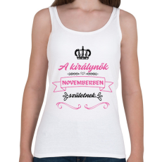 PRINTFASHION A királynők novemberben születnek pink fekete - Női atléta - Fehér