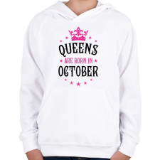 PRINTFASHION A királynők októberben születnek - Gyerek kapucnis pulóver - Fehér gyerek pulóver, kardigán