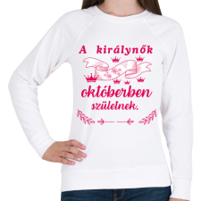 PRINTFASHION A királynők októberben születnek /pink/ - Női pulóver - Fehér női pulóver, kardigán