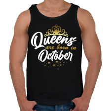 PRINTFASHION A királynők októberben születtek - Férfi atléta - Fekete atléta, trikó