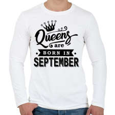 PRINTFASHION A királynők szeptemberben születnek - Férfi hosszú ujjú póló - Fehér férfi póló