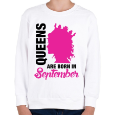 PRINTFASHION A királynők szeptemberben születnek - Gyerek pulóver - Fehér gyerek pulóver, kardigán