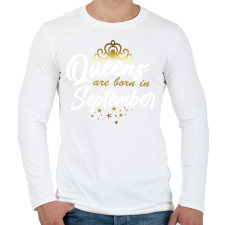 PRINTFASHION A királynők szeptemberben születtek - Férfi hosszú ujjú póló - Fehér férfi póló