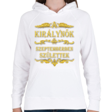 PRINTFASHION A királynők szeptemberben születtek - Női kapucnis pulóver - Fehér női pulóver, kardigán