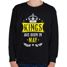 PRINTFASHION A királyok májusban születnek - Gyerek pulóver - Fekete gyerek pulóver, kardigán