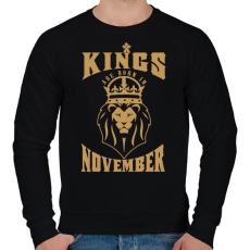 PRINTFASHION A királyok novemberben születtek - Férfi pulóver - Fekete