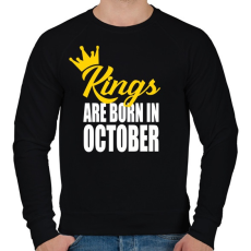 PRINTFASHION A királyok októberben születnek - Férfi pulóver - Fekete