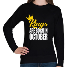 PRINTFASHION A királyok októberben születnek - Női pulóver - Fekete