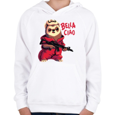 PRINTFASHION A kis lázadó - La casa de papel - Gyerek kapucnis pulóver - Fehér gyerek pulóver, kardigán