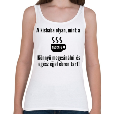 PRINTFASHION a kisbaba olyan mint a nescafe - Női atléta - Fehér női trikó