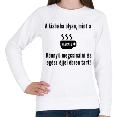 PRINTFASHION a kisbaba olyan mint a nescafe - Női pulóver - Fehér