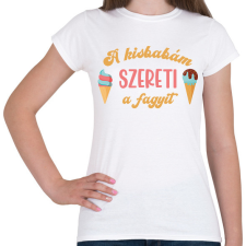 PRINTFASHION A kisbabám szereti a fagyit - Kismama - Női póló - Fehér női póló