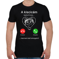 PRINTFASHION A kiscicám hív - Férfi póló - Fekete férfi póló