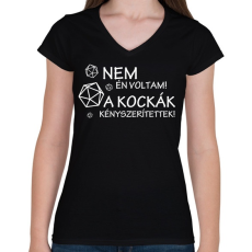 PRINTFASHION A kockák kényszerítettek! - Női V-nyakú póló - Fekete