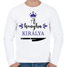 PRINTFASHION A konyha királya - Férfi pulóver - Fehér