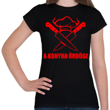 PRINTFASHION A konyha ördöge - Női póló - Fekete női póló