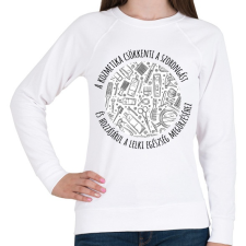 PRINTFASHION A kozmetika csökkenti a szorongást - Női pulóver - Fehér női pulóver, kardigán
