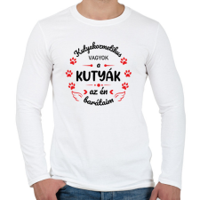 PRINTFASHION A kutyák az én barátaim - Kutyakozmetikus (fekete) - Férfi hosszú ujjú póló - Fehér férfi póló