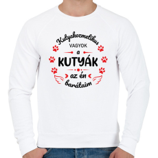 PRINTFASHION A kutyák az én barátaim - Kutyakozmetikus (fekete) - Férfi pulóver - Fehér