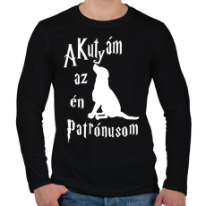 PRINTFASHION A Kutyám az én Patrónusom - Férfi hosszú ujjú póló - Fekete