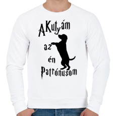 PRINTFASHION A Kutyám az én Patrónusom - Férfi pulóver - Fehér