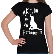 PRINTFASHION A Kutyám az én Patrónusom - Női póló - Fekete női póló