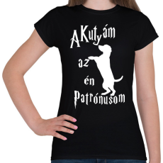 PRINTFASHION A Kutyám az én Patrónusom - Női póló - Fekete