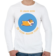 PRINTFASHION A lábaim kicsik, de futni nagyon tudok - Férfi hosszú ujjú póló - Fehér férfi póló