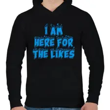 PRINTFASHION A lájkokért jöttem - Férfi kapucnis pulóver - Fekete férfi pulóver, kardigán