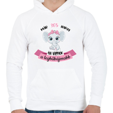 PRINTFASHION A legbűbájosabb - "x" napja - Férfi kapucnis pulóver - Fehér férfi pulóver, kardigán