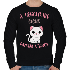 PRINTFASHION A legcukibb cicus gazdija - Férfi pulóver - Fekete férfi pulóver, kardigán
