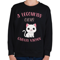 PRINTFASHION A legcukibb cicus gazdija - Gyerek pulóver - Fekete