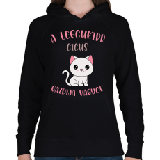 PRINTFASHION A legcukibb cicus gazdija - Női kapucnis pulóver - Fekete